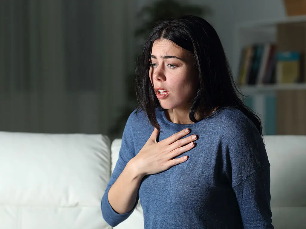woman attacked by anxiety